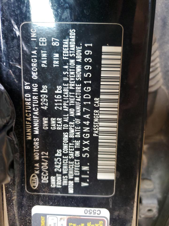 2013 Kia Optima Ex VIN: 5XXGN4A71DG159391 Lot: 82327675