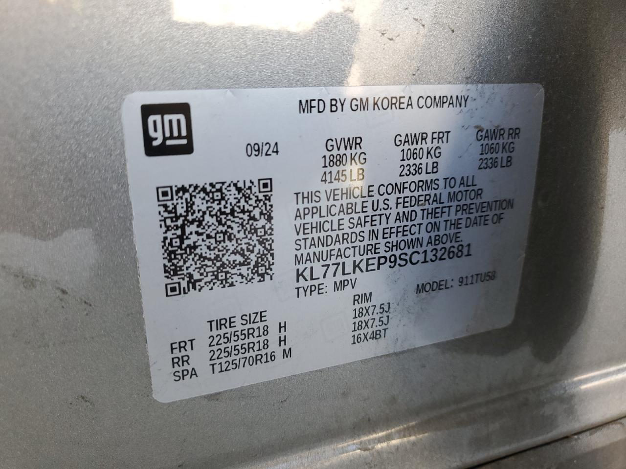 2025 Chevrolet Trax Activ VIN: KL77LKEP9SC132681 Lot: 87424065