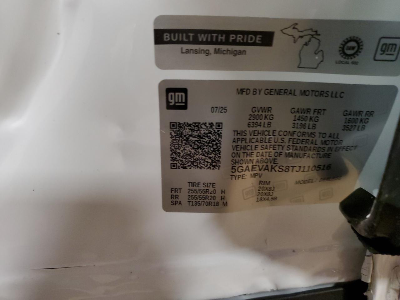 2026 Buick Enclave Preferred VIN: 5GAEVAKS8TJ110516 Lot: 90825545