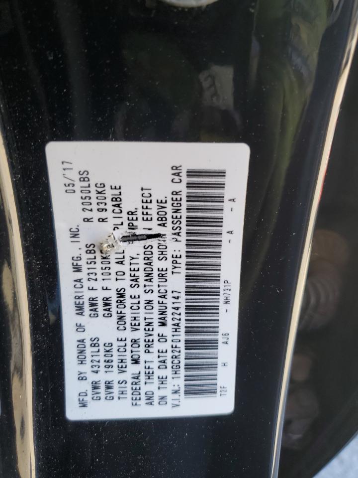 2017 Honda Accord Ex VIN: 1HGCR2F01HA224147 Lot: 85374995