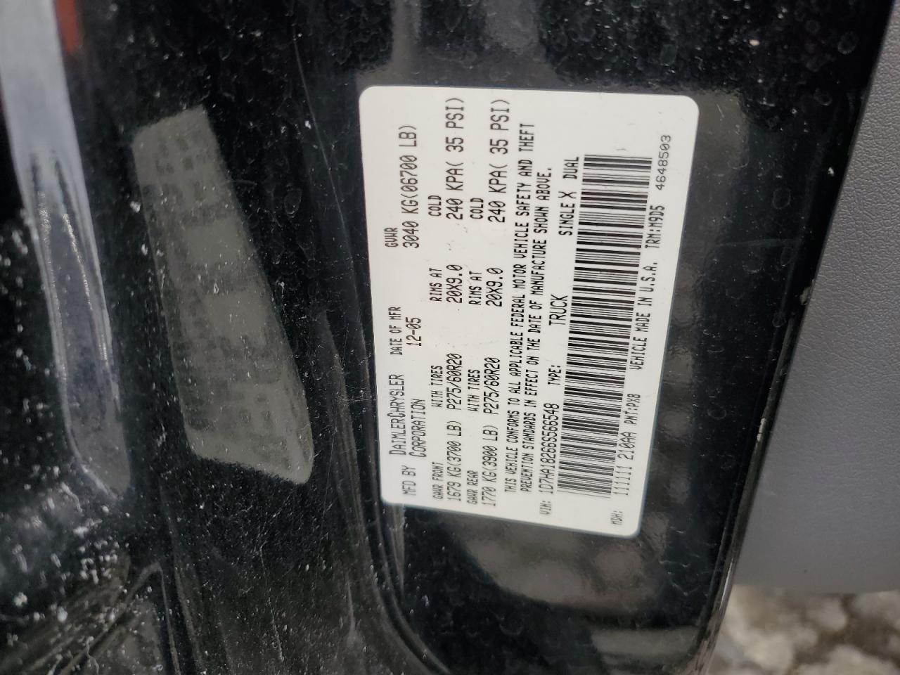 2006 Dodge Ram 1500 St VIN: 1D7HA18266S566548 Lot: 82002475