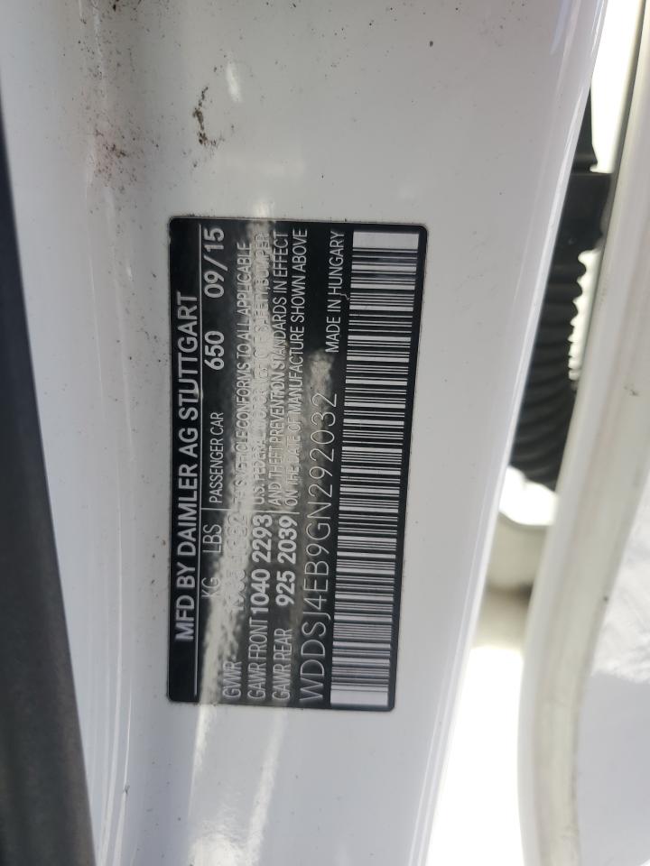 2016 Mercedes-Benz Cla 250 VIN: WDDSJ4EB9GN292032 Lot: 82514915