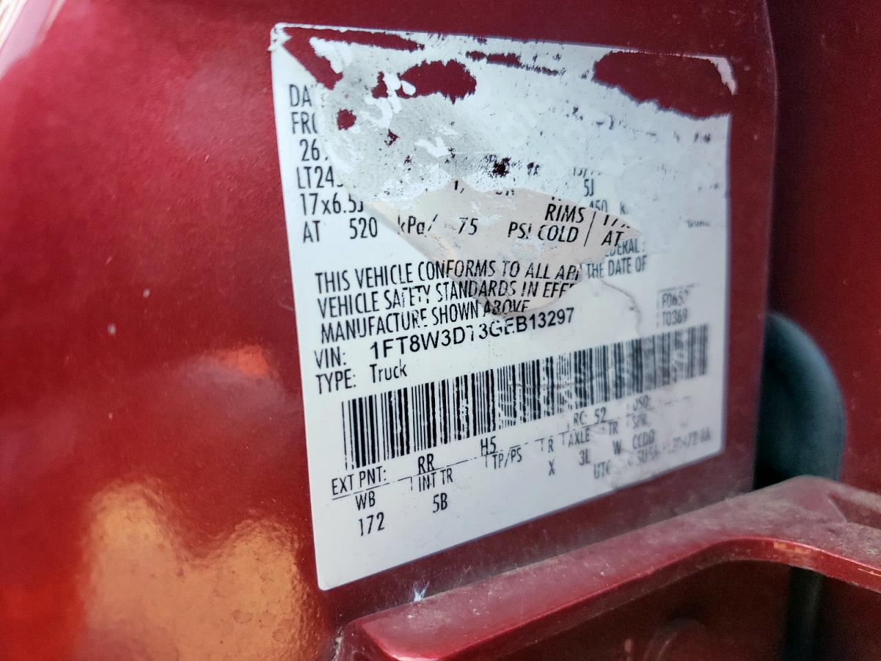 2016 Ford F350 Super Duty VIN: 1FT8W3DT3GEB13297 Lot: 82106345