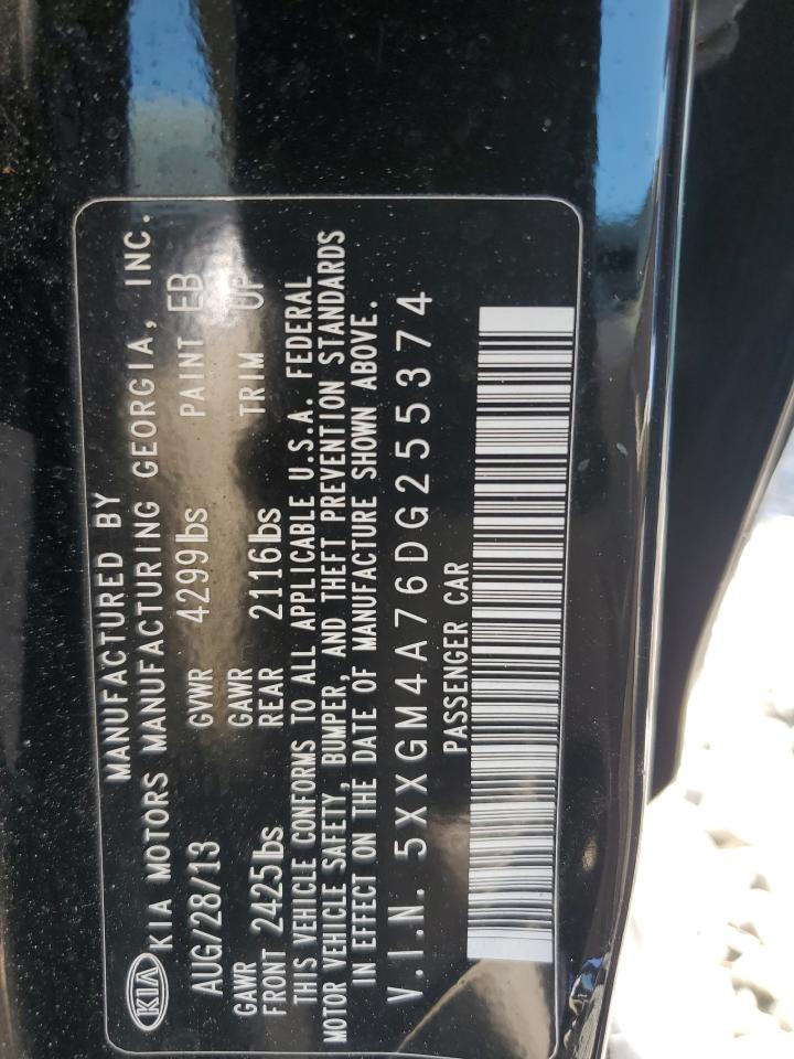 2013 Kia Optima Lx VIN: 5XXGM4A76DG255374 Lot: 82224555