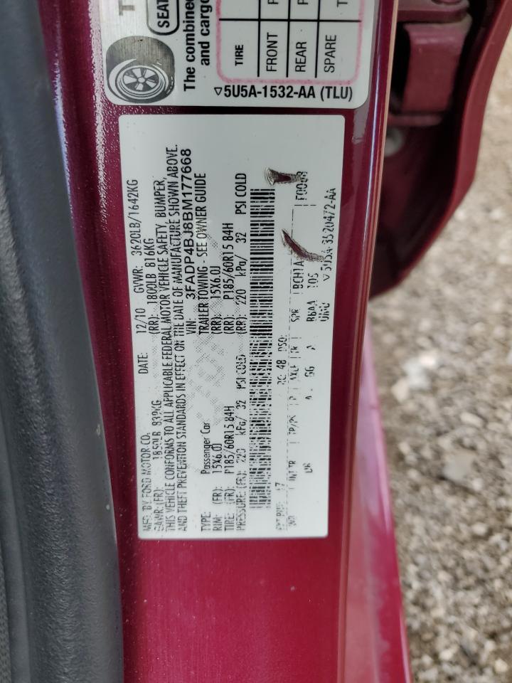 2011 Ford Fiesta Se VIN: 3FADP4BJ8BM177668 Lot: 82768765