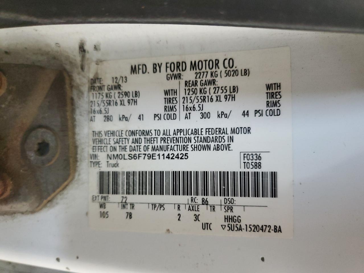 2014 Ford Transit Connect Xlt VIN: NM0LS6F79E1142425 Lot: 90801395