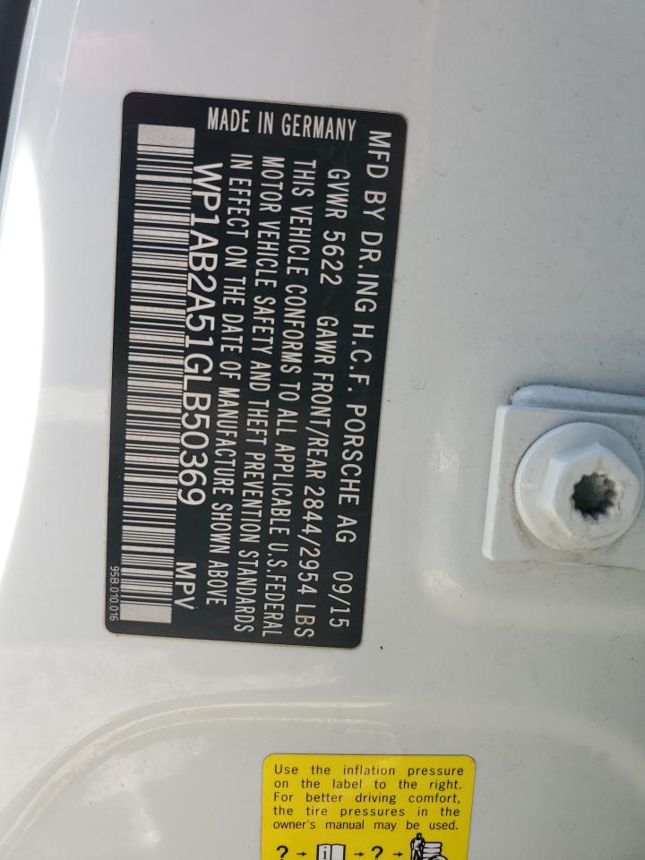 2016 Porsche Macan S VIN: WP1AB2A51GLB50369 Lot: 81968635