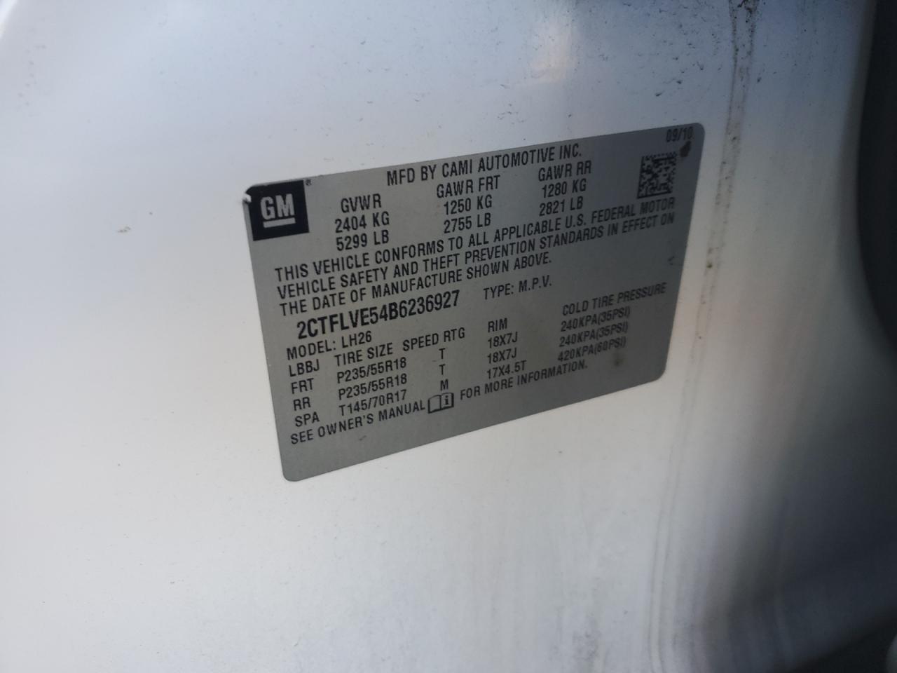 2011 GMC Terrain Slt VIN: 2CTFLVE54B6236927 Lot: 85110425