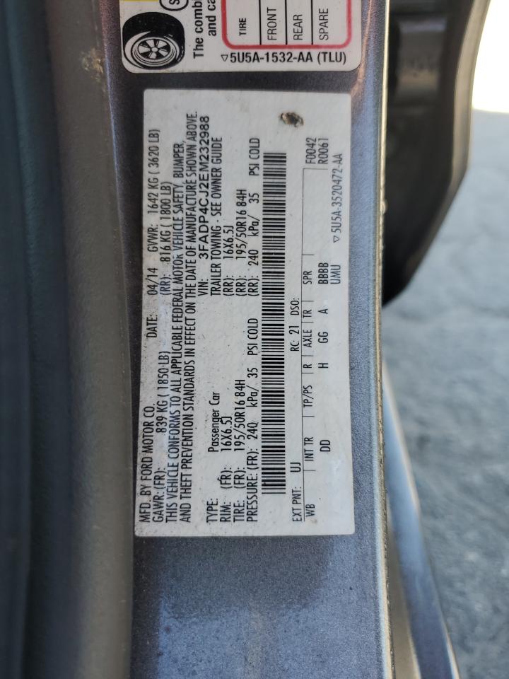 2014 Ford Fiesta Titanium VIN: 3FADP4CJ2EM232988 Lot: 87364135