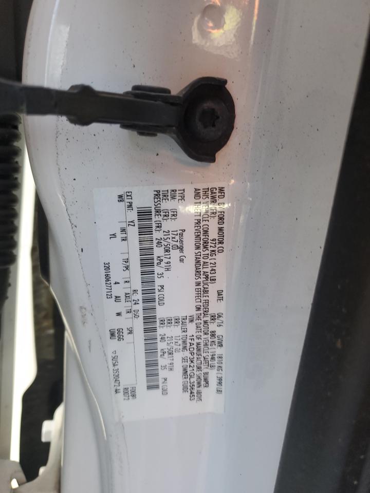 2016 Ford Focus Se VIN: 1FADP3K21GL356453 Lot: 86077405