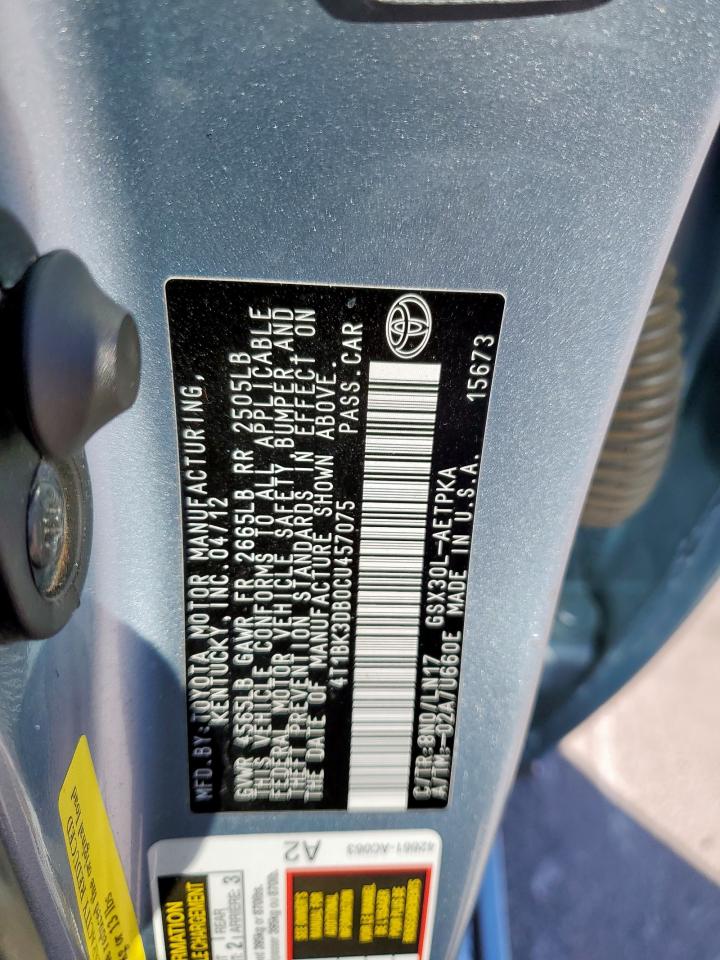 2012 Toyota Avalon Base VIN: 4T1BK3DB0CU457075 Lot: 90848325