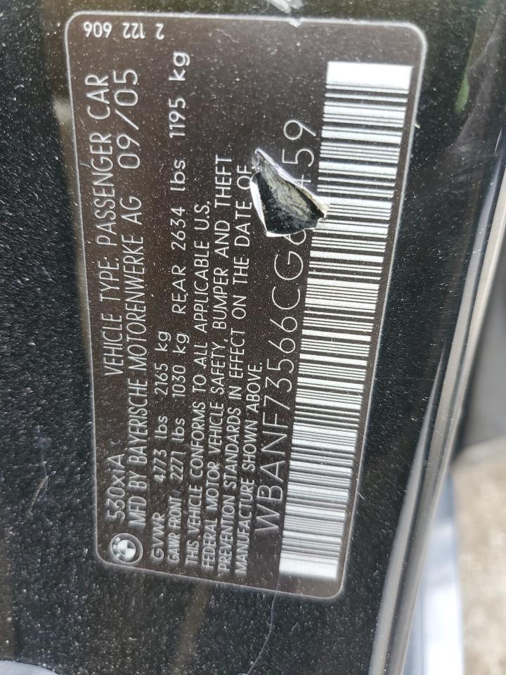 2006 BMW 530 Xi VIN: WBANF73566CG68459 Lot: 85711135