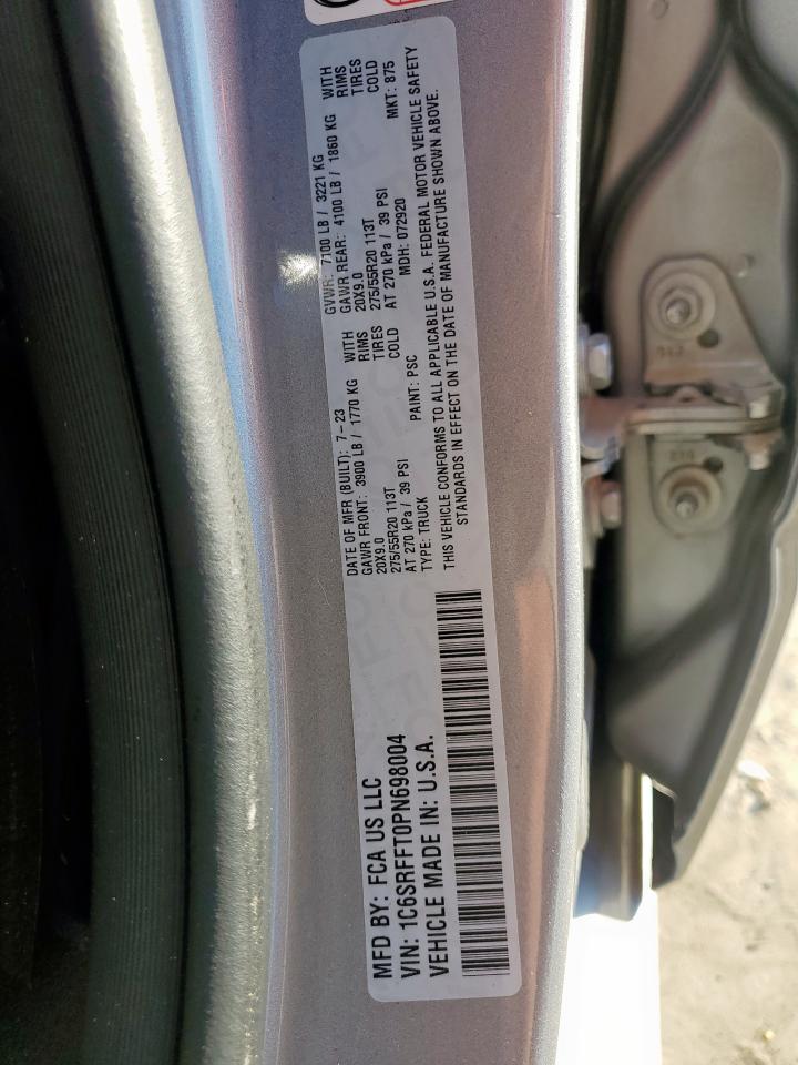 2023 Ram 1500 Big Horn/Lone Star VIN: 1C6SRFFT0PN698004 Lot: 85325285