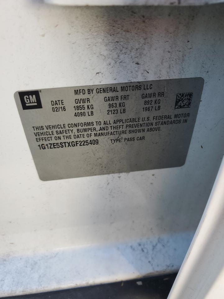 2016 Chevrolet Malibu Lt VIN: 1G1ZE5STXGF225409 Lot: 86475795
