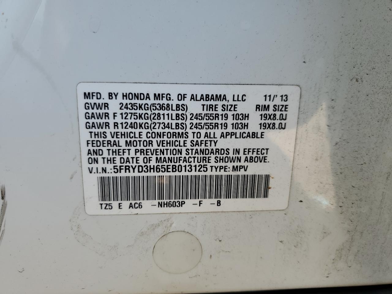 2014 Acura Mdx Technology VIN: 5FRYD3H65EB013125 Lot: 81976385