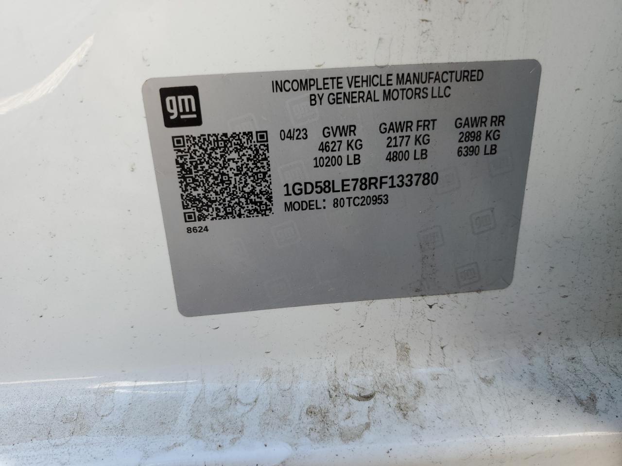 2024 GMC Sierra C2500 Heavy Duty VIN: 1GD58LE78RF133780 Lot: 84391915