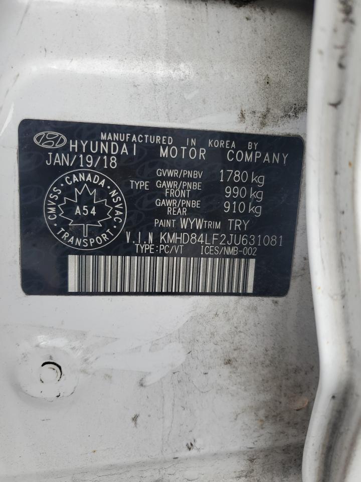 2018 Hyundai Elantra Sel VIN: KMHD84LF2JU631081 Lot: 89708745