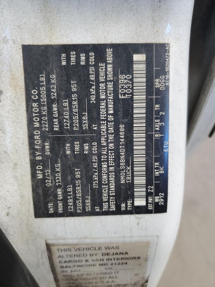 2013 Ford Transit Connect Xlt VIN: NM0LS6BN4DT144686 Lot: 82420505