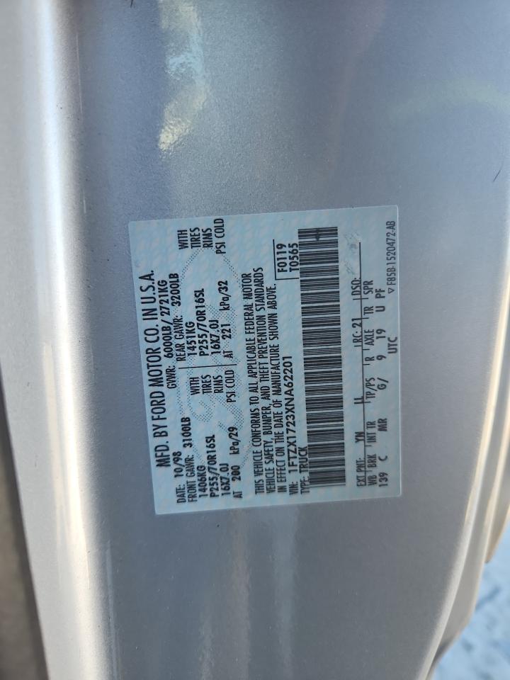 1999 Ford F150 VIN: 1FTZX1723XNA62201 Lot: 82415335