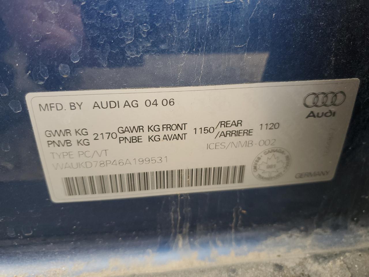 Фото: WAUKD78P46A199531