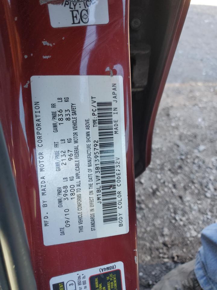 2011 Mazda 3 I VIN: JM1BL1VF3B1395792 Lot: 89820755