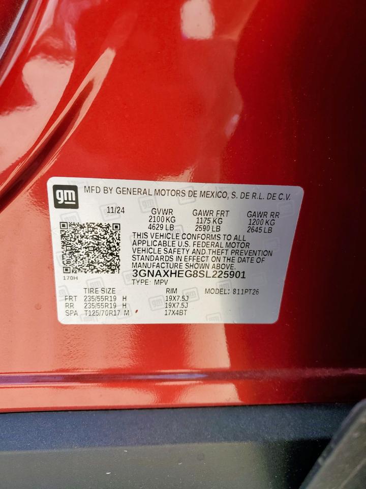 2025 Chevrolet Equinox Lt VIN: 3GNAXHEG8SL225901 Lot: 84926485