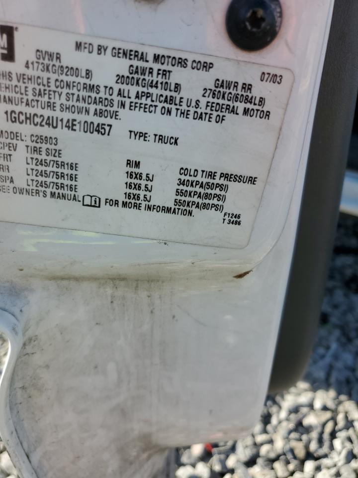 2004 Chevrolet Silverado C2500 Heavy Duty VIN: 1GCHC24U14E100457 Lot: 85737715