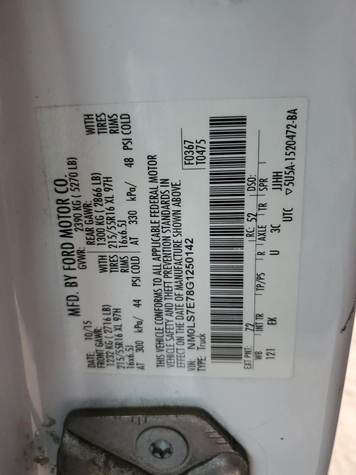 2016 Ford Transit Connect Xl VIN: NM0LS7E78G1250142 Lot: 86490645