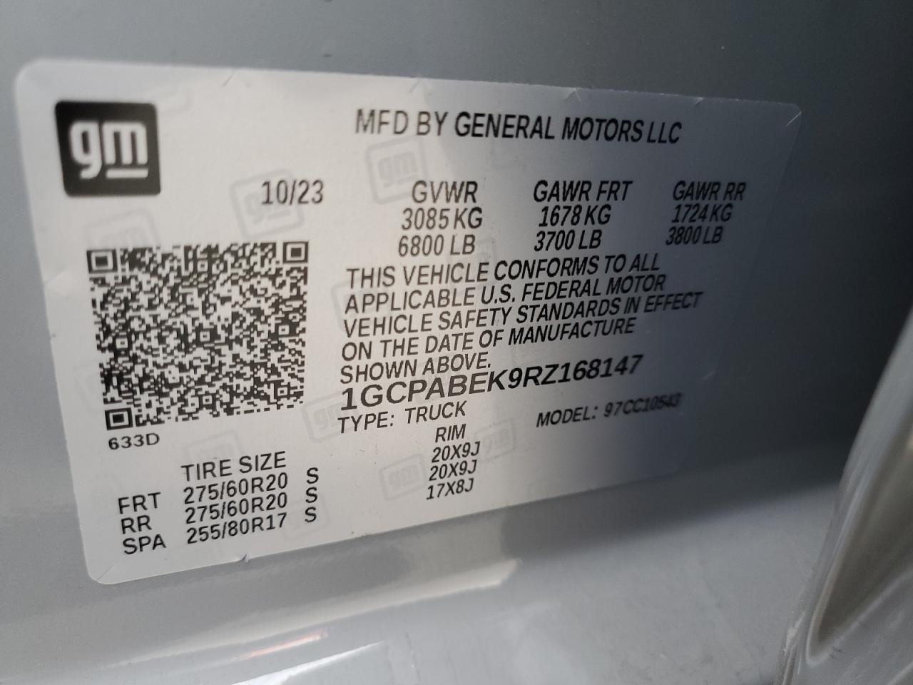 2024 Chevrolet Silverado C1500 Custom VIN: 1GCPABEK9RZ168147 Lot: 82367415