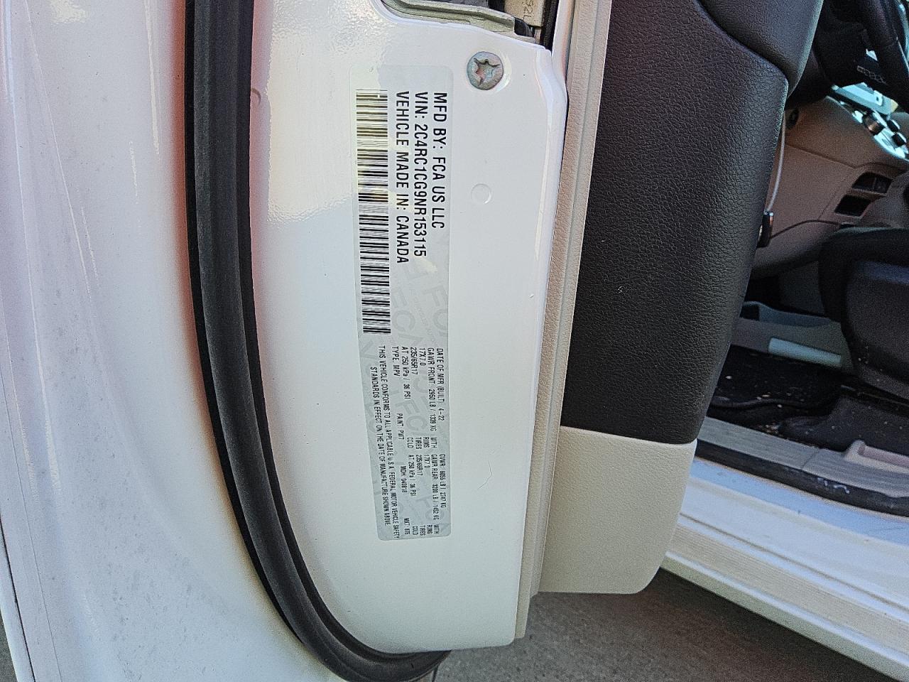 2022 Chrysler Voyager Lx VIN: 2C4RC1CG9NR153115 Lot: 87237305