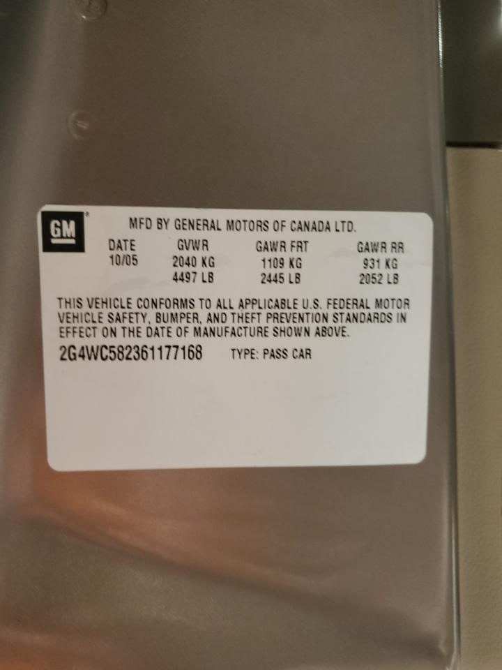 2006 Buick Lacrosse Cx VIN: 2G4WC582361177168 Lot: 90610055