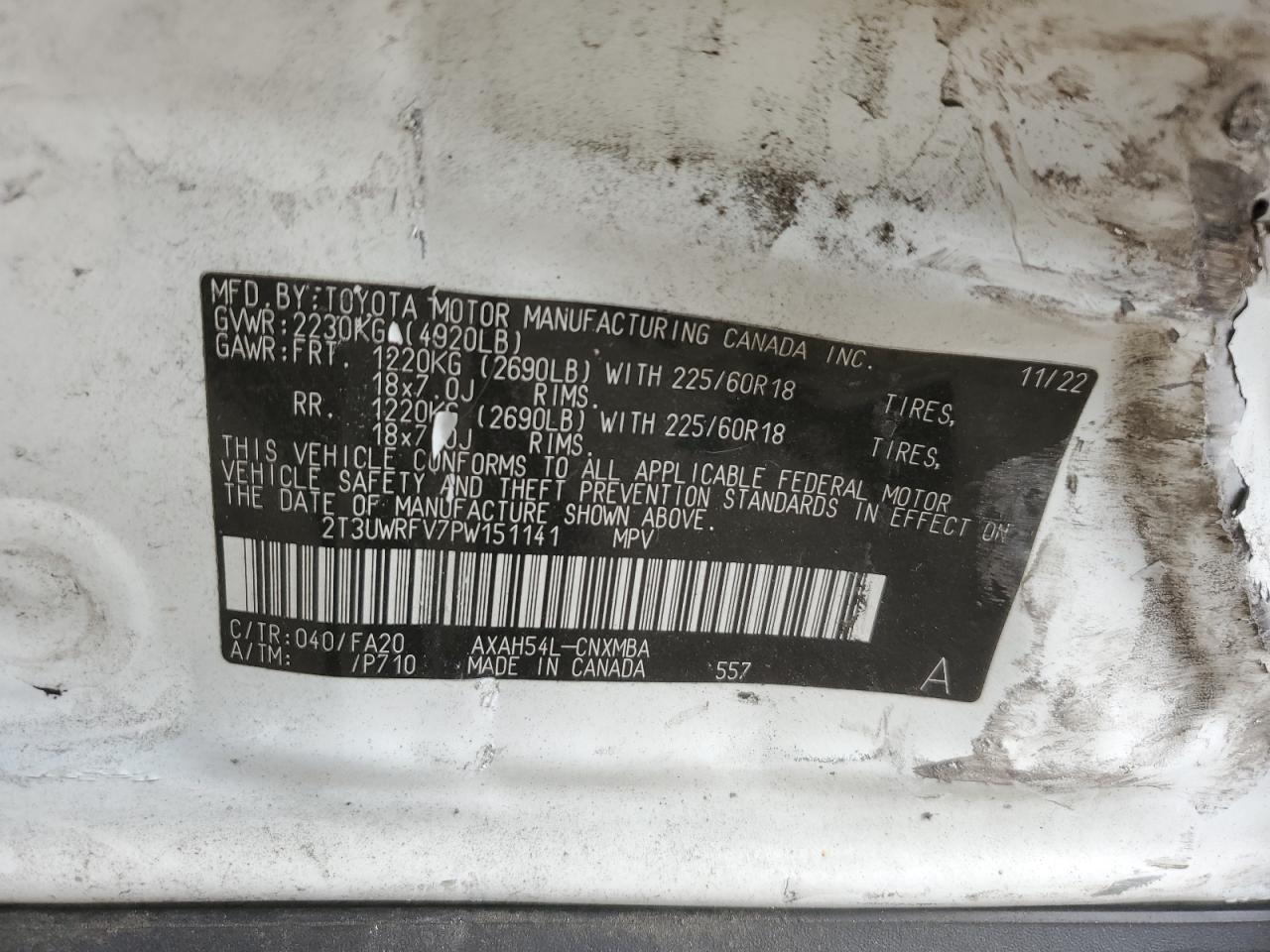 2023 Toyota Rav4 Woodland Edition VIN: 2T3UWRFV7PW151141 Lot: 85725875