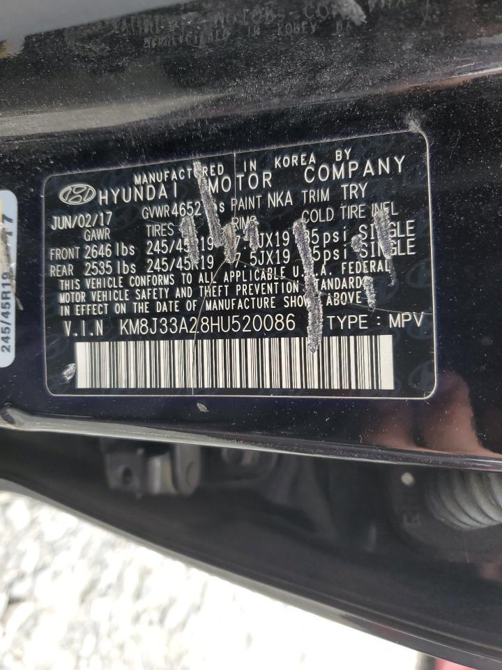 2017 Hyundai Tucson Limited VIN: KM8J33A28HU520086 Lot: 82392475