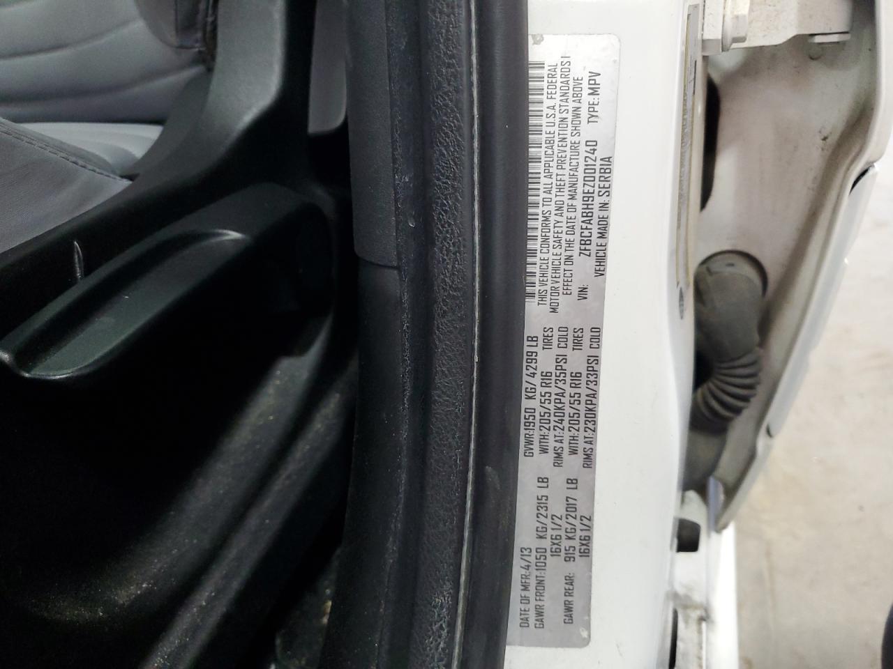 2014 Fiat 500L Easy VIN: ZFBCFABH9EZ001240 Lot: 86685525