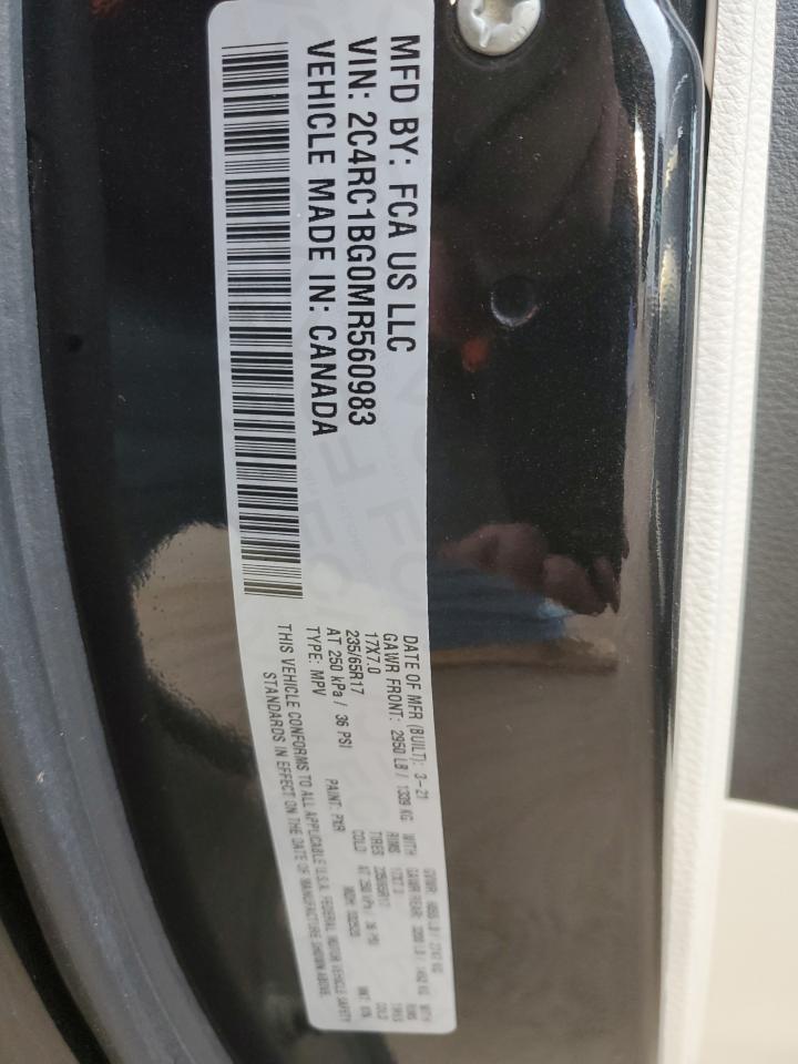 2021 Chrysler Pacifica Touring L VIN: 2C4RC1BG0MR560983 Lot: 90496625