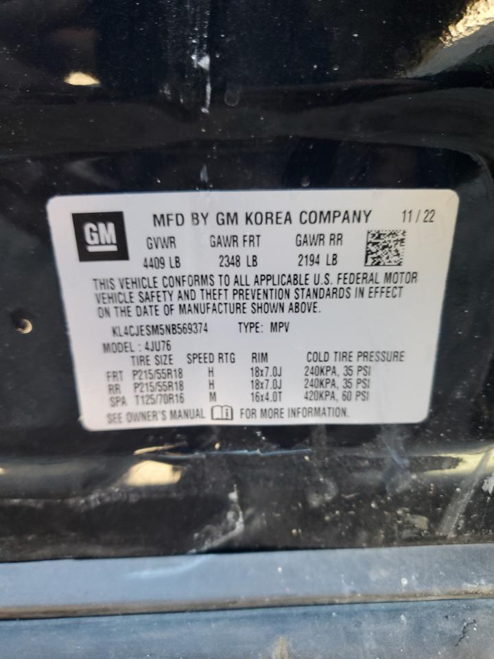 2022 Buick Encore Preferred VIN: KL4CJESM5NB569374 Lot: 82393885