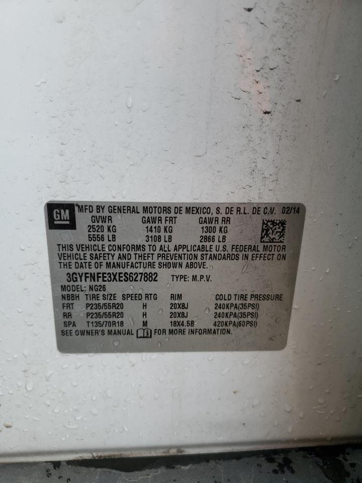 2014 Cadillac Srx Performance Collection VIN: 3GYFNFE3XES627882 Lot: 85856885