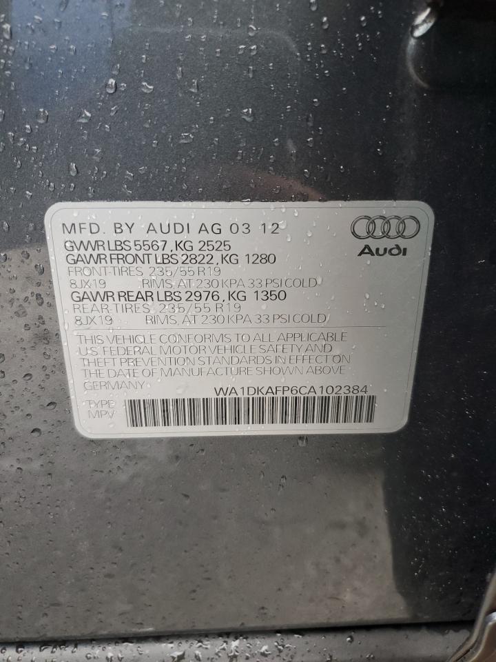 2012 Audi Q5 Premium Plus VIN: WA1DKAFP6CA102384 Lot: 90327315