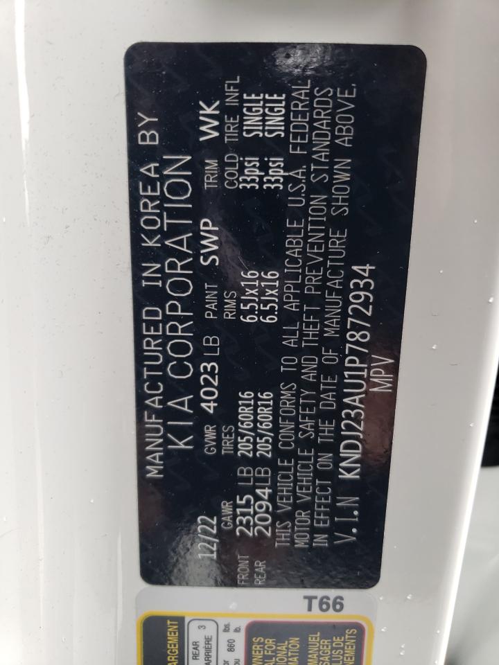 2023 Kia Soul Lx VIN: KNDJ23AU1P7872934 Lot: 84255295