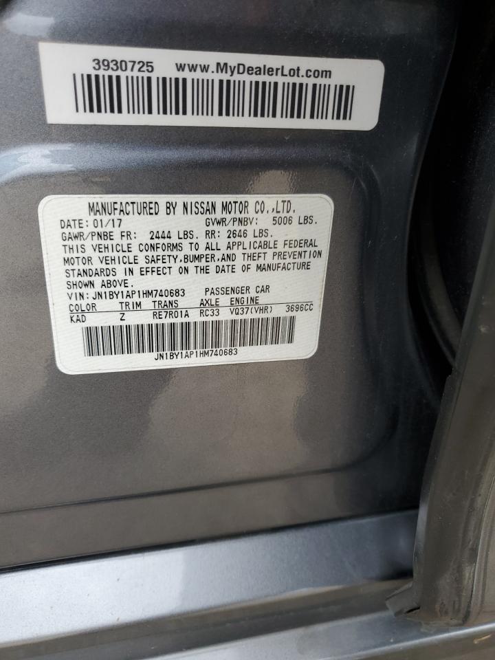 2017 Infiniti Q70 3.7 VIN: JN1BY1AP1HM740683 Lot: 82425315