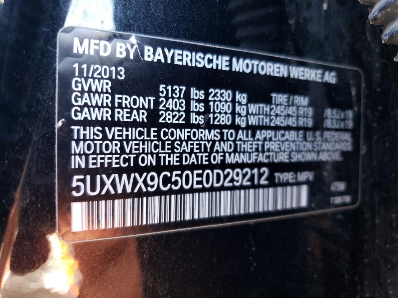 2014 BMW X3 xDrive28I VIN: 5UXWX9C50E0D29212 Lot: 82199805