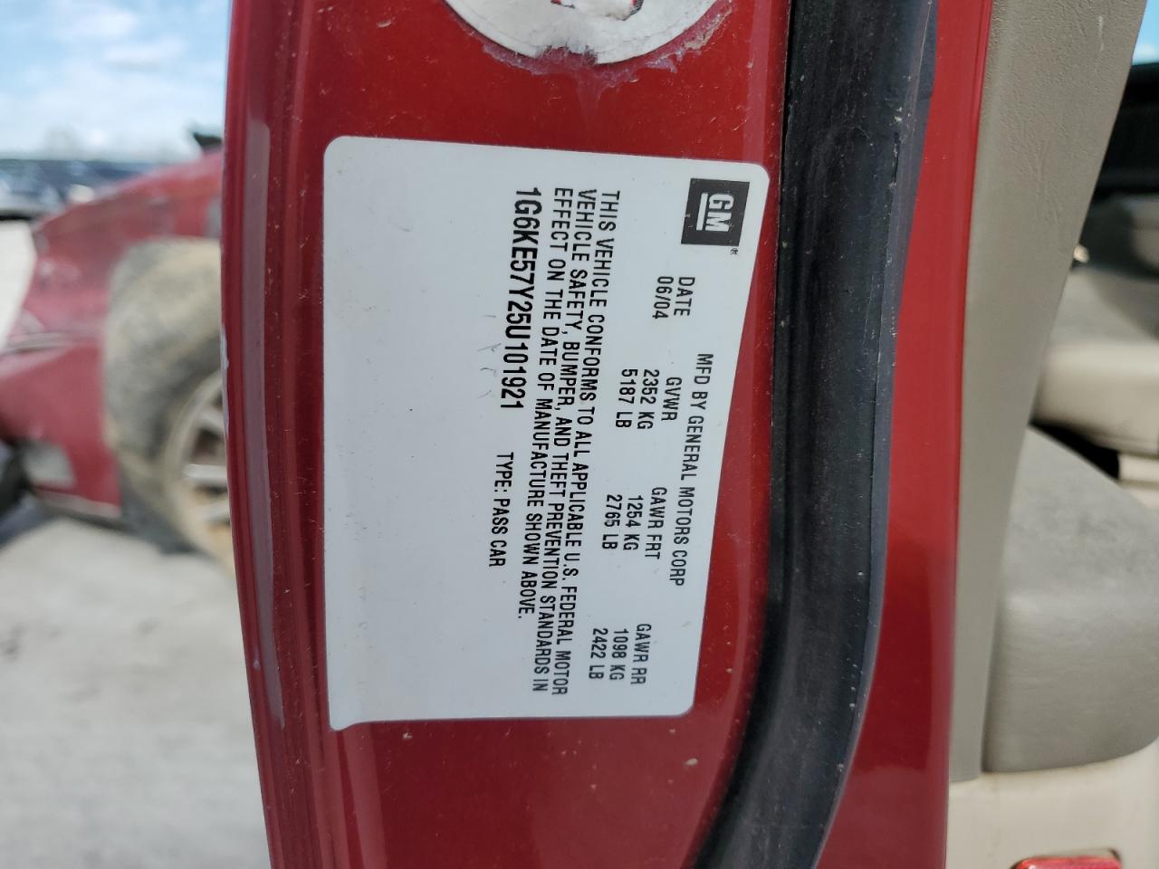 2003 Cadillac Deville Dhs VIN: 1G6KE57Y25U101921 Lot: 82179795