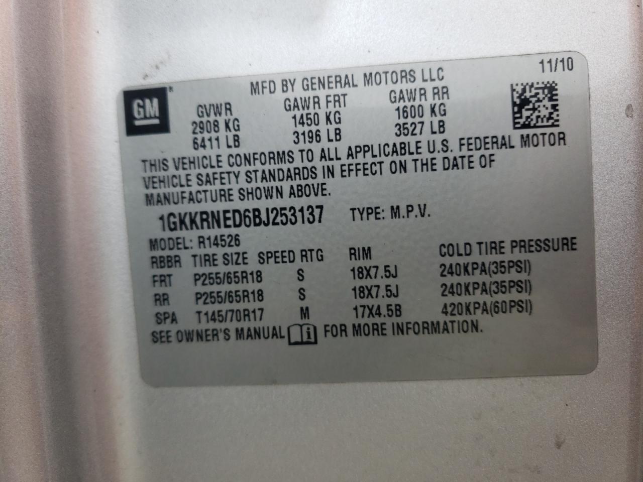 2011 GMC Acadia Sle VIN: 1GKKRNED6BJ253137 Lot: 82194295