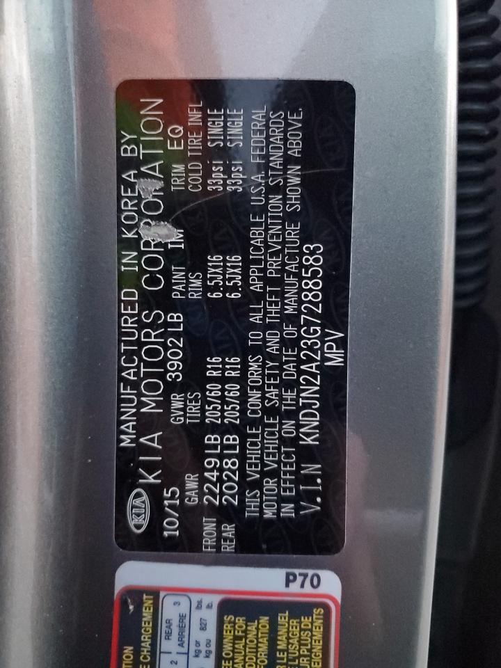 2016 Kia Soul VIN: KNDJN2A23G7288583 Lot: 82005865