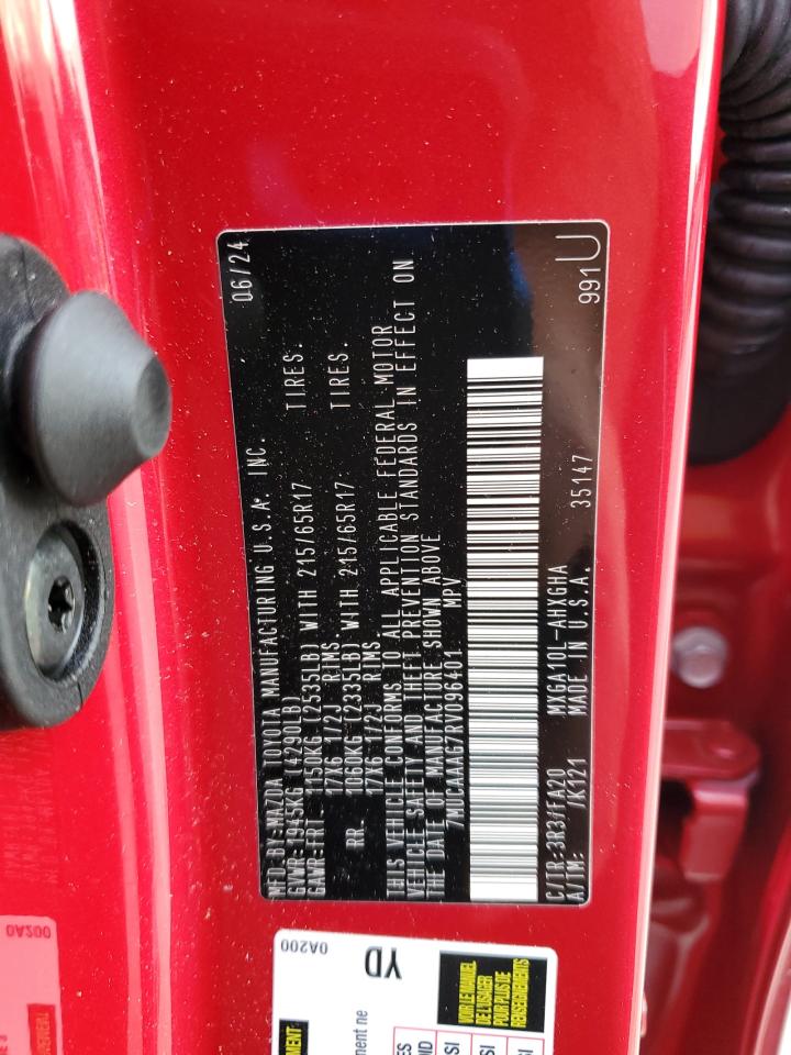 2024 Toyota Corolla Cross Le VIN: 7MUCAAAG7RV096401 Lot: 85281025