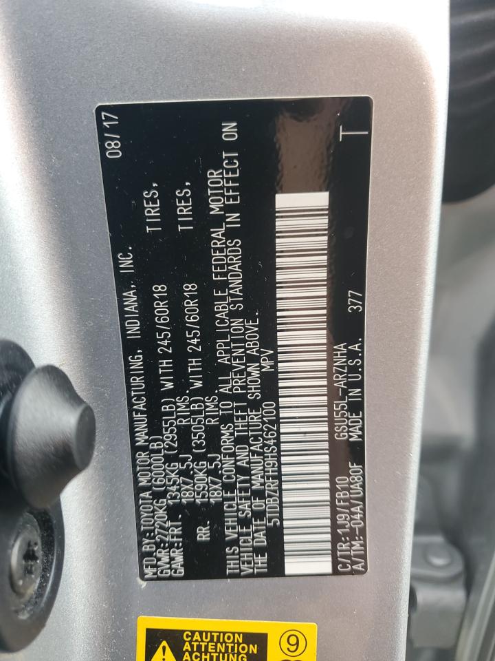 2017 Toyota Highlander Le VIN: 5TDBZRFH9HS462100 Lot: 86252215