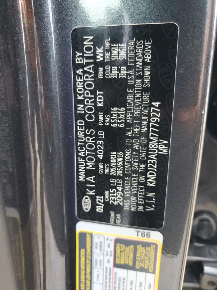 2021 Kia Soul Lx VIN: KNDJ23AU8M7779274 Lot: 84750805