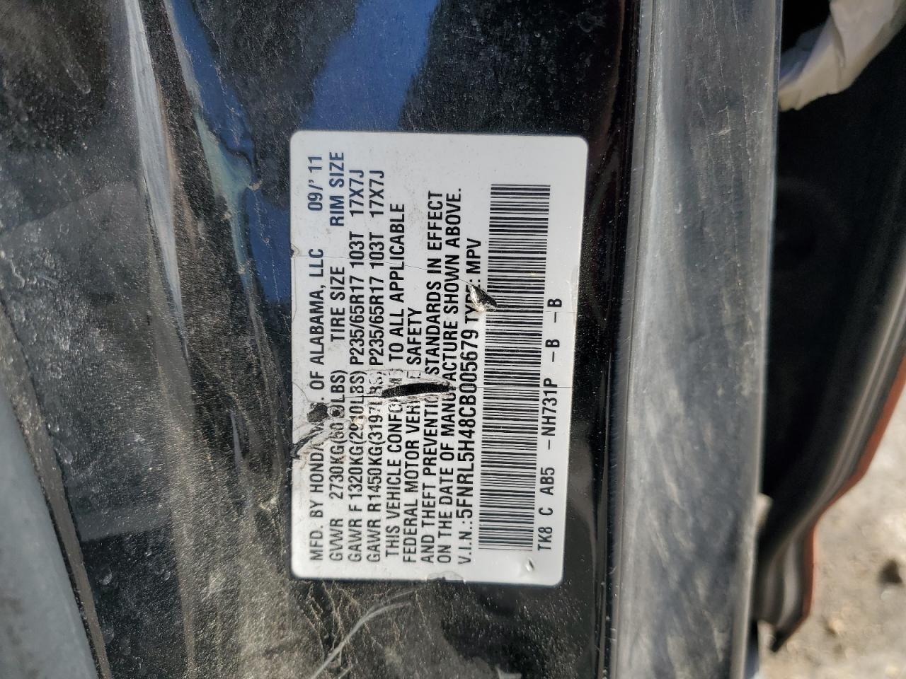 2012 Honda Odyssey Ex VIN: 5FNRL5H48CB005679 Lot: 86517845