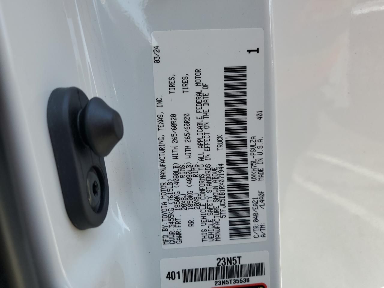 2024 Toyota Tundra Crewmax Limited VIN: 5TFJC5DB1RX071944 Lot: 81768655