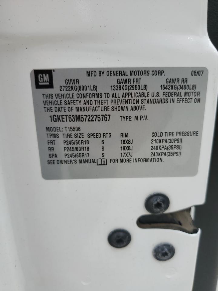 2007 GMC Envoy Denali VIN: 1GKET63M572275767 Lot: 82700455